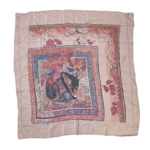 CHRISTIAN DIOR Silk Scarf Printed Pattern Pink Floral Vintage